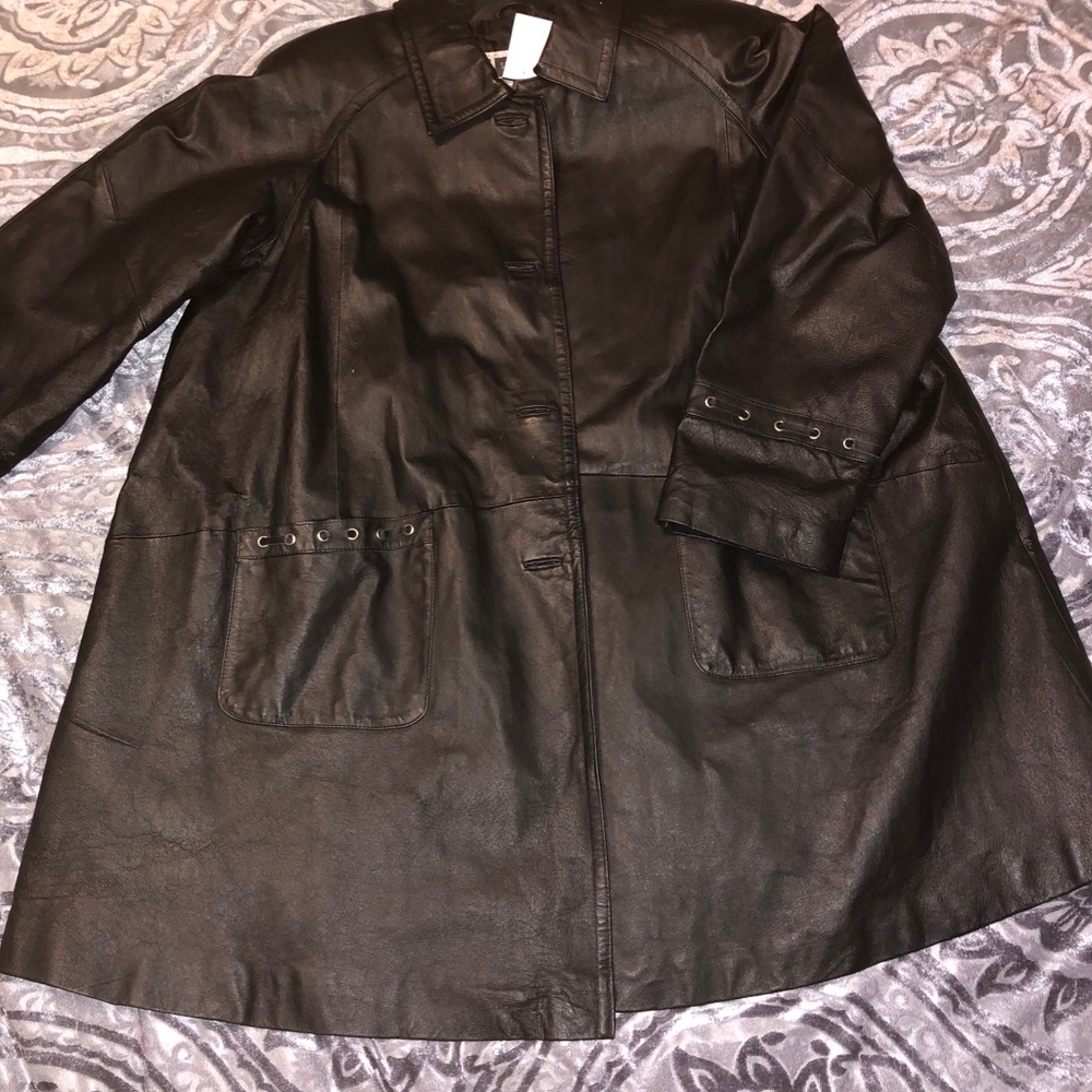 Black leather jacket